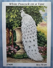 Orchidea Printed Needlepoint Tapestry Peacock Canvas Only 50x70cm