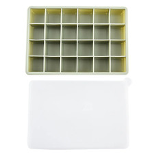 24 Grid Square Ice Cube Tray With Lid Silicone Mold Easy Release Freezer Maker