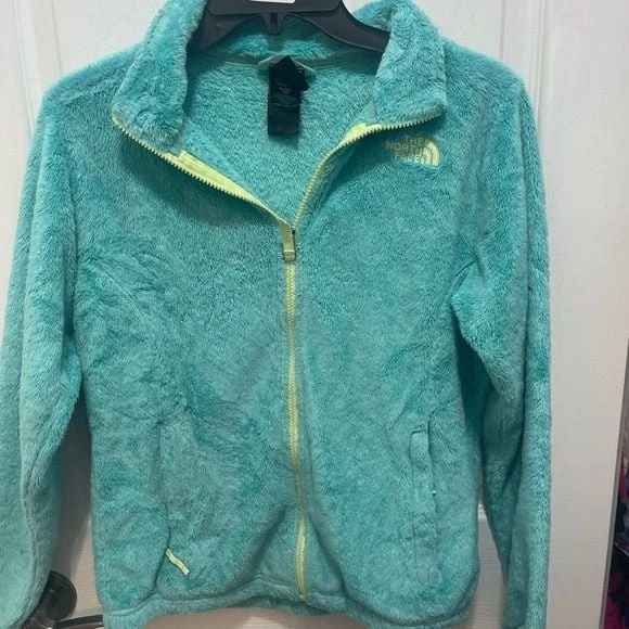The North Face Kids Jacket in Aqua and Yellow with small bad spot on back of coa - Image 2 of 4