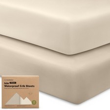 2-Pack Waterproof Baby Crib Sheets for Boys, Girls - 52x28 Viscose Derived from