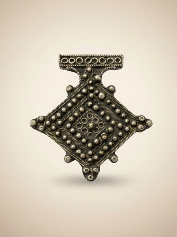Antique Moroccan silver Berber cross pendant