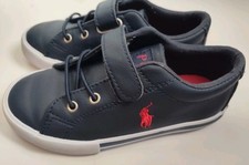 Polo Ralph Lauren Blue Hook  Loop Closure Sneakers Shoes Boy's Youth Size 10