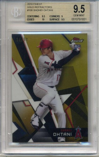 2018 Topps Finest #100 Shohei Ohtani Gold Refractor RC #'d /50 BGS 9.5 GEM MINT