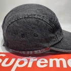 Casquette de camp Supreme Denim noire 23Ss authentique du Japon