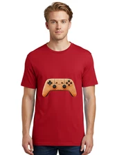 Orange-Game-Controller Mens Graphic Tee, 100% Cotton, Casual Summer Wear