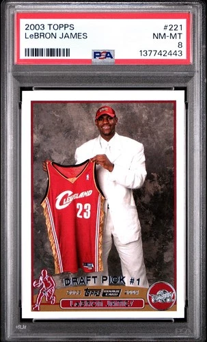 2003 Topps LEBRON JAMES ROOKIE #221 PSA 8 CLEVELAND CAVALIERS
