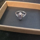 Vintage Style Natural Marquise Amethyst Ring Sterling Silver Size 7.5