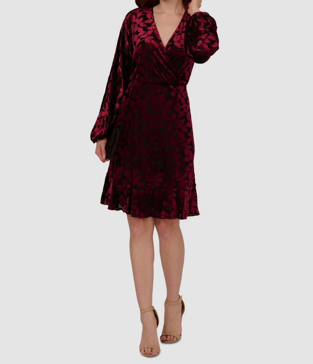 knee length dresses for ladies Adrianna Papell Printed Short Dress Women's Dress Black/Ivory : 2