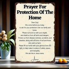 Tin Metal Signs Home D cor Featuring a Prayer for Family, Designed in a Rustic