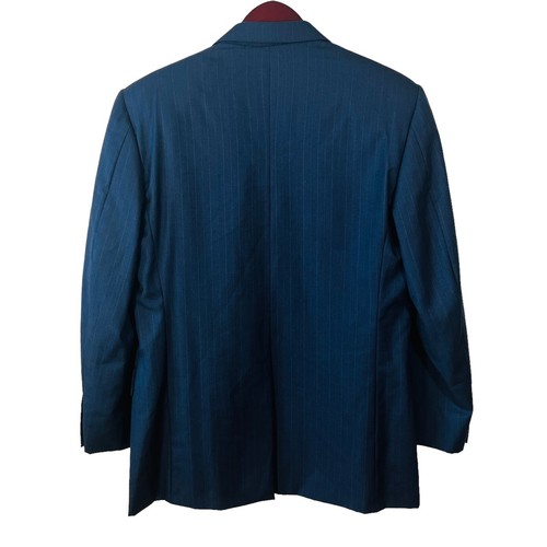 Hickey Freeman Madison Sport Coat 42R Navy Pinstripe 2 Button Wool Blazer Jacket - Picture 2 of 7