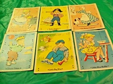 Vintage YARN Connect The Dots Art Cards  LOT of 6 