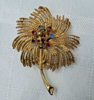 Vintage Sarah Coventry Celestial Spray Gold Tone Multi  display picture 2