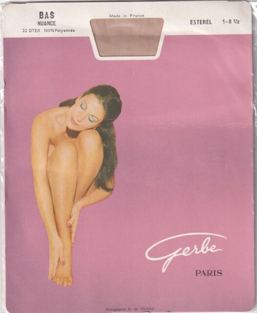 Bas GERBE NUANCE 20 deniers 3 coloris 4 tailles. Vintage sheer stockings. Bas GERBE NUANCE 20 deniers 3 coloris 4 tailles. Vintage sheer stockings.