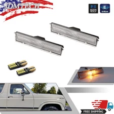 2X Clear Side Marker LED Corner Lights For 80-86 Ford BRONCO & F-150 F-250 F-350