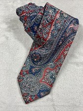 Christian Dior Monsieur Mens Neck Tie Paisley Print USA Made 100% Polyester
