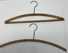 Lot 2 Vtg Wood Clothing Hangers Ads Young Laundry Cleanwell Shop, Honolulu, HI