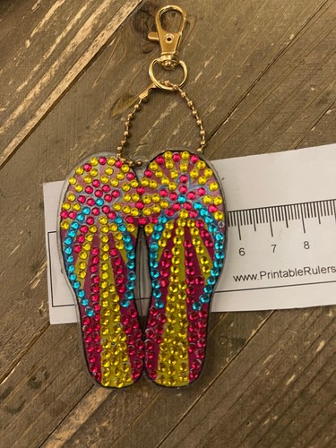 Flip Flop-5 Acrylic & Gemstone Key Chain - Picture 4 of 4