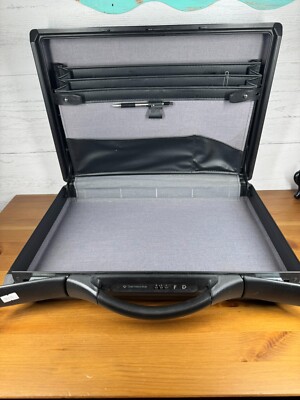 Vintage Samsonite Hard Shell Attache Slim Brief Case Black w