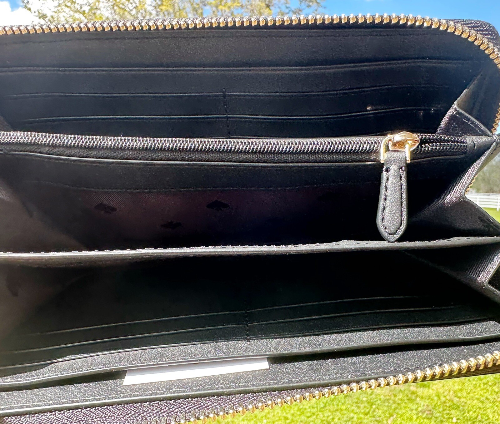 Kate Spade Shimmy Tinsel Glitter Boxed Large Continental Wallet Black