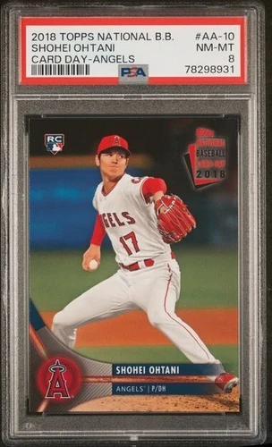 2018 Topps AA10 Shohei Ohtani RC National Card Day PSA 8 SSP LOW POP