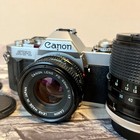 New ListingCanon Av-1 Slr 35mm Film Camera w/ Canon Fd 50mm F1.8+Tamron 35-70mm F3.5 Lens!