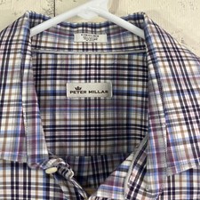 Peter Millar Shirt Mens Sz Extra Large Multicolor Plaid Long Sleeve Button Down