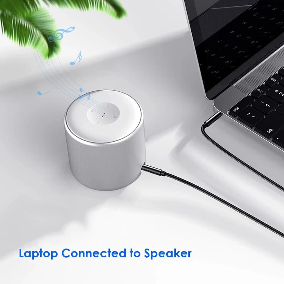 3.5mm AUX Stereo Audio Cable Nylon Braided 1m Male to Male Jack Adapter Car Lead - Image 4 of 4