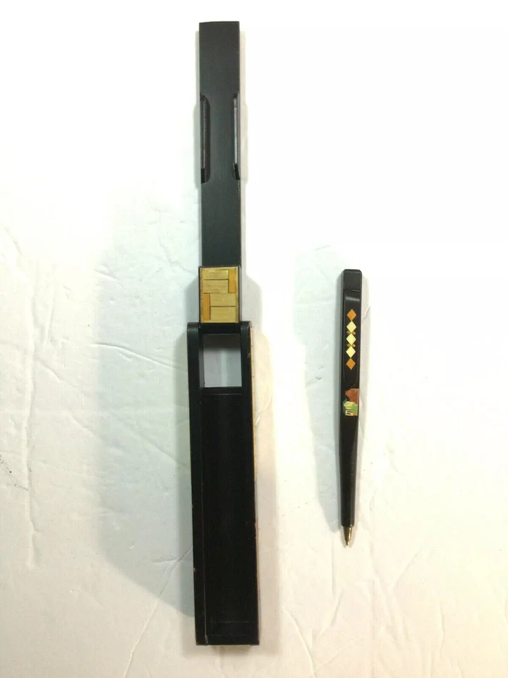 Vintage Handmade & Handpainted Colombian Wooden Decorative Pen Case Souvenir Pen - image 4 of 4