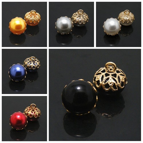 10X Round Faux Pearl Ball Full Buttons Sewing Craft for Dress Hanfu Shirt DIY - Picture 6 of 22