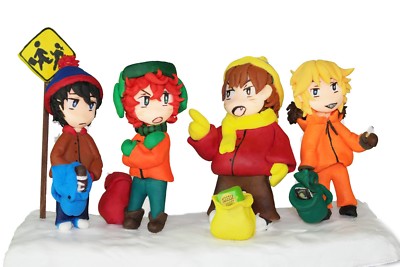 South Park Stan Kyle Cartman Kenny Figuren Figure Doll Set Resin Clay Handmade