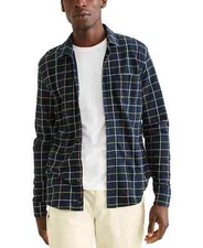 DOCKERS Men Slim-Fit Alpha Smart 360 Flex Stretch Check Button Shirt Size S $79
