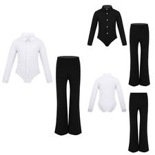 Kids Boys Rompers With Pants Competition Leotard And Tights Dance Unitard Show