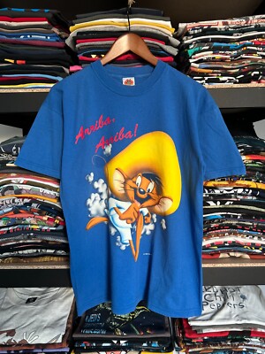 Vintage 1999 Speedy Gonzales Arriba Warner Bros Cartoon Blue Tee