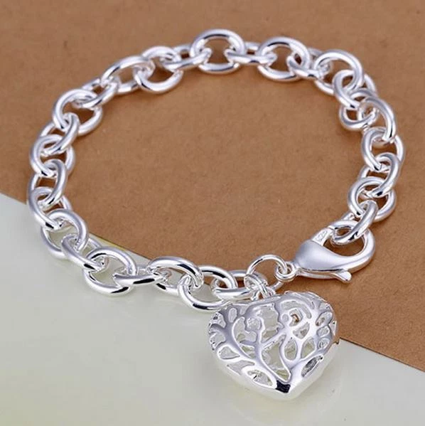 Chunky silver bracelet deals womens