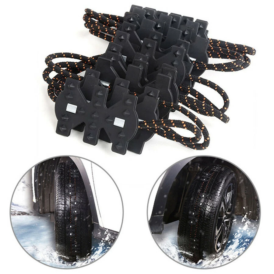 4 Piezas Cadenas Antideslizantes para Nieve TPU Nylon Cadena de Rueda para Nieve Barro Carretera Foto 2 de 4