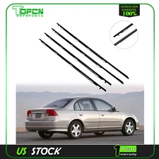 4 PCS Door Weather Strip Window Belt Seal Molding Trim for 2001-2005 Honda Civic
