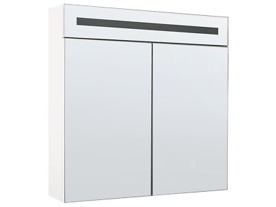 Moderner Bad-Spiegelschrank 60x60 cm 2 türig mit LED Beleuchtung weiß Jaramillo