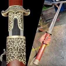 Damascus Folded T10 Steel Chinese Tang Jian WUSHU TAICHI Dao Sword Sharp Edge