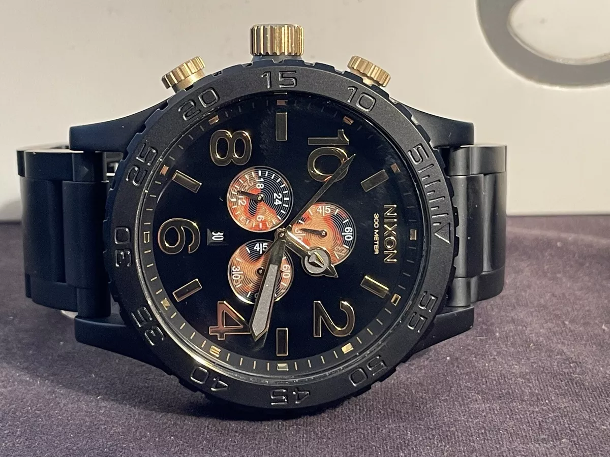 51-30 Chrono Watch, Matte Black / Gold