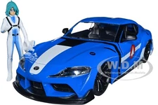 2020 TOYOTA SUPRA BLUE & MAX STERLING FIGURE ROBOTECH 1/24 DIECAST BY JADA 33676