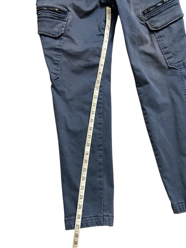 Abercrombie & Fitch Felix Super Skinny Cargo Pants Mens 31x27 Blue Zip Pockets - Picture 11 of 12