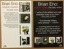 BRIAN ENO Rare 2005 DOUBLE SIDED PROMO POSTER 4 Masters CD 11x17 NEVER DISPLAYED