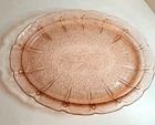Jeannette Glass Co. Pink Depression Glass Cherry Blossom Serving Platter 13"