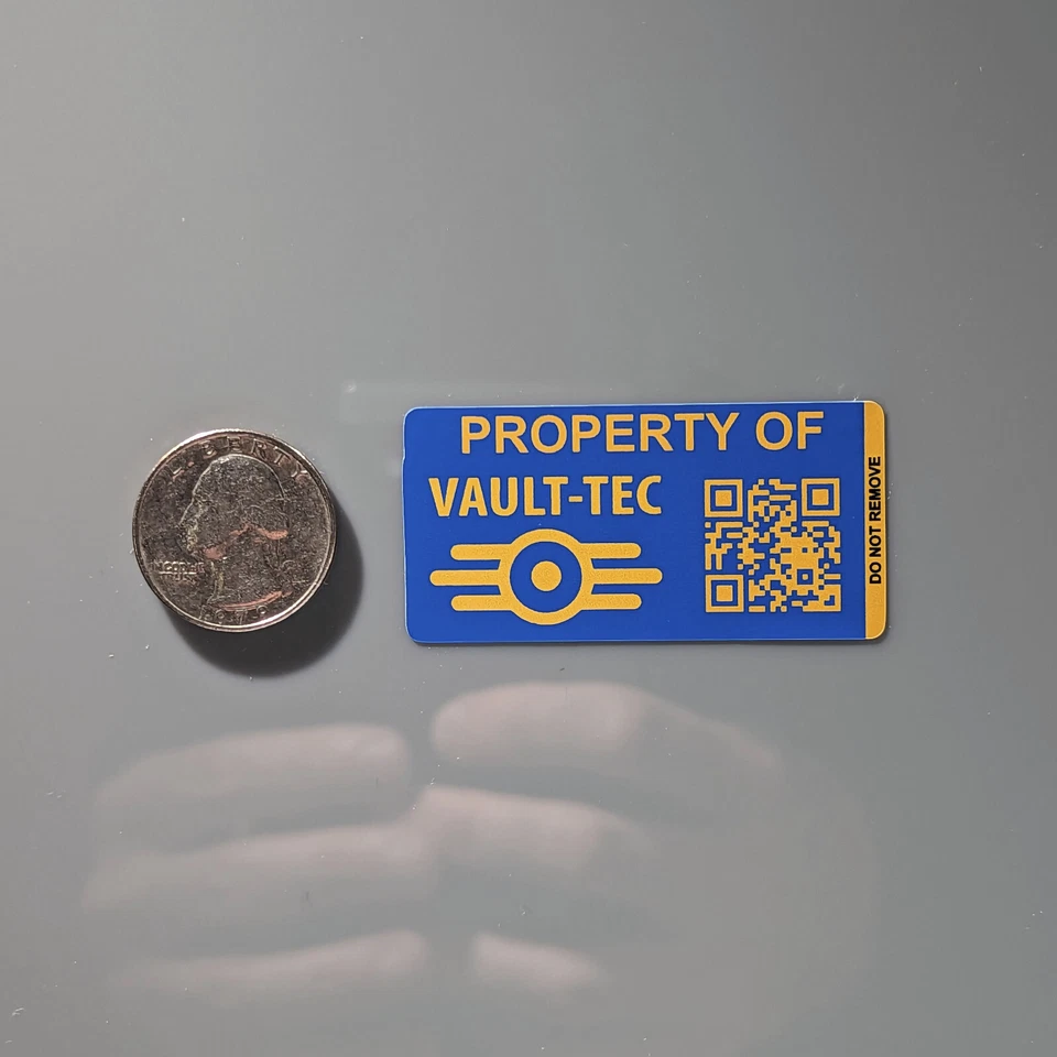Vault-Tec Asset Tags (Vinyl Decal Sticker, Car laptop window tumbler water bottl - Image 3 of 4