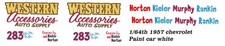 WESTERN Accessories 1957 Chevrolet 1/64th HO Scale Slot Car Decals Drag NHRA