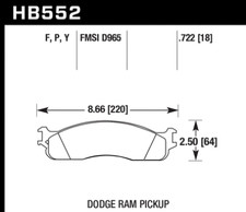 Hawk Disc Brake Pad Front for 03-08 Dodge RAM 1500 / 2500 / 3500