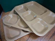 Vtg Kenro lot of 3 US Military GI Mess Cafeteria Tray 1983-84 5 Compartment 