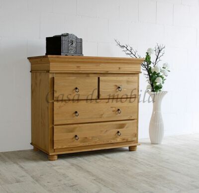 Massivholz Schubladen-kommode Kiefer gelaugt geölt Anrichte Sideboard schrank