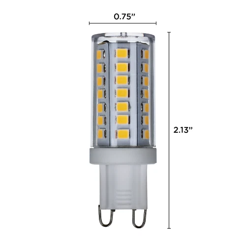 Satco S11238 Dimmable LED 5W =40W 120V Double Loop G9 T4 Clear 2700K Warm White - Picture 2 of 9