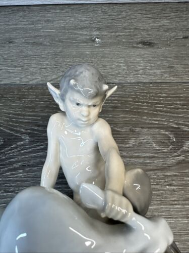 Retired Royal Copenhagen Porcelain Faun With Rabbit Figurine Christian Thomsen - Picture 11 of 13